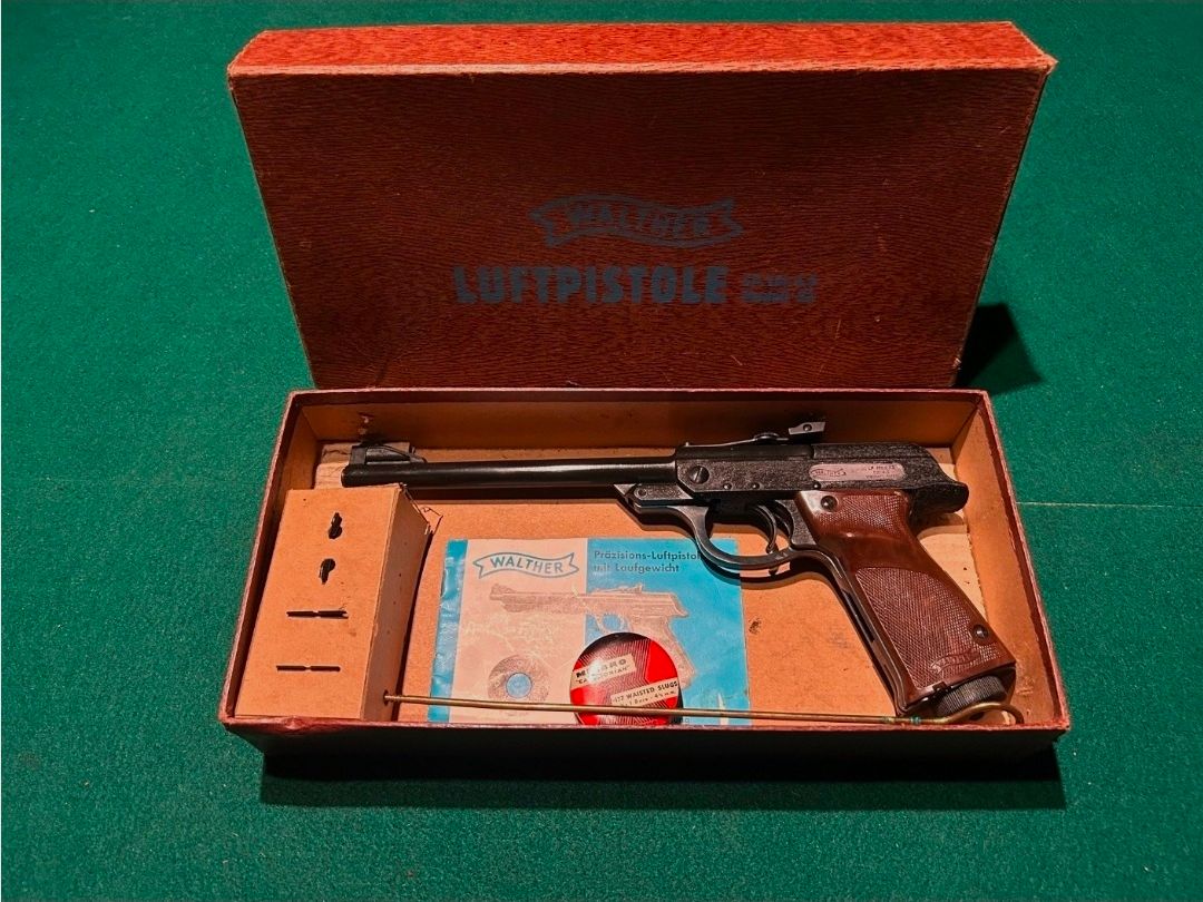 Pistolet à air Walther LP53 dans son emballage d'origine de 1958