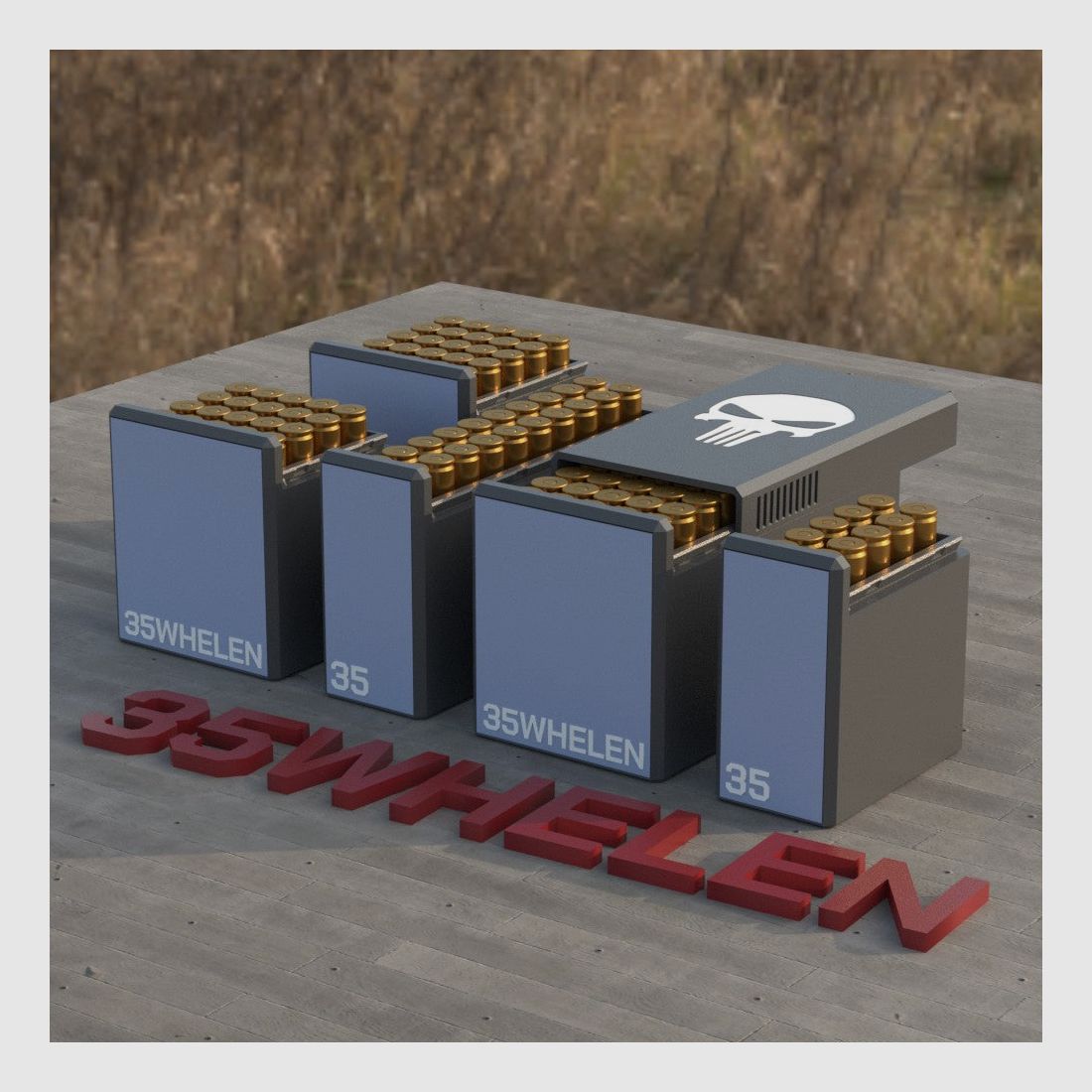 Filamelt Munitionsbox / Ammo Box .35 Whelen – Patronenbox für 50 Schuss, Made in Germany