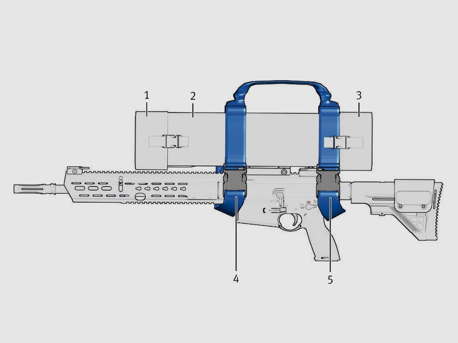 HK Transporttasche voor ZF G28Z - NIEUW - G29 Mr308 Mr223 Schmidt&Bender PMII Steiner Kahles Ar10 Ar15 Heckler & Koch