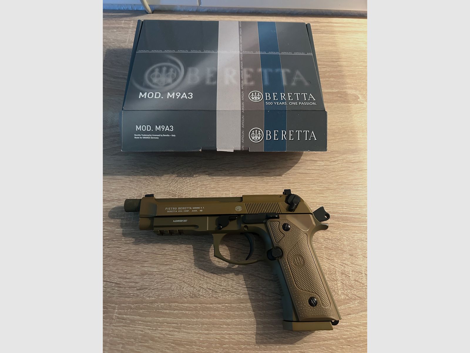 Beretta M9 A3 CO2 pistola de aire comprimido de metal completo Cal. 4,5 mm BB FDE