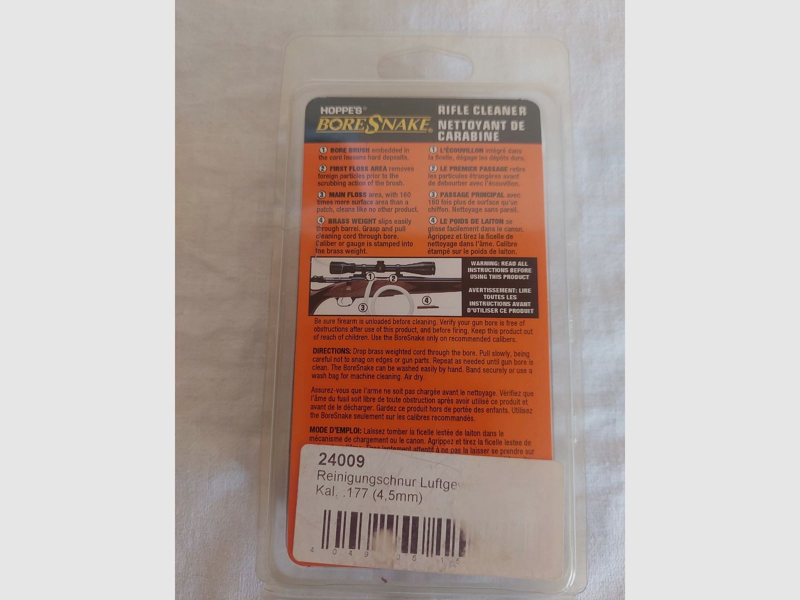 Cleaning cord for air rifles