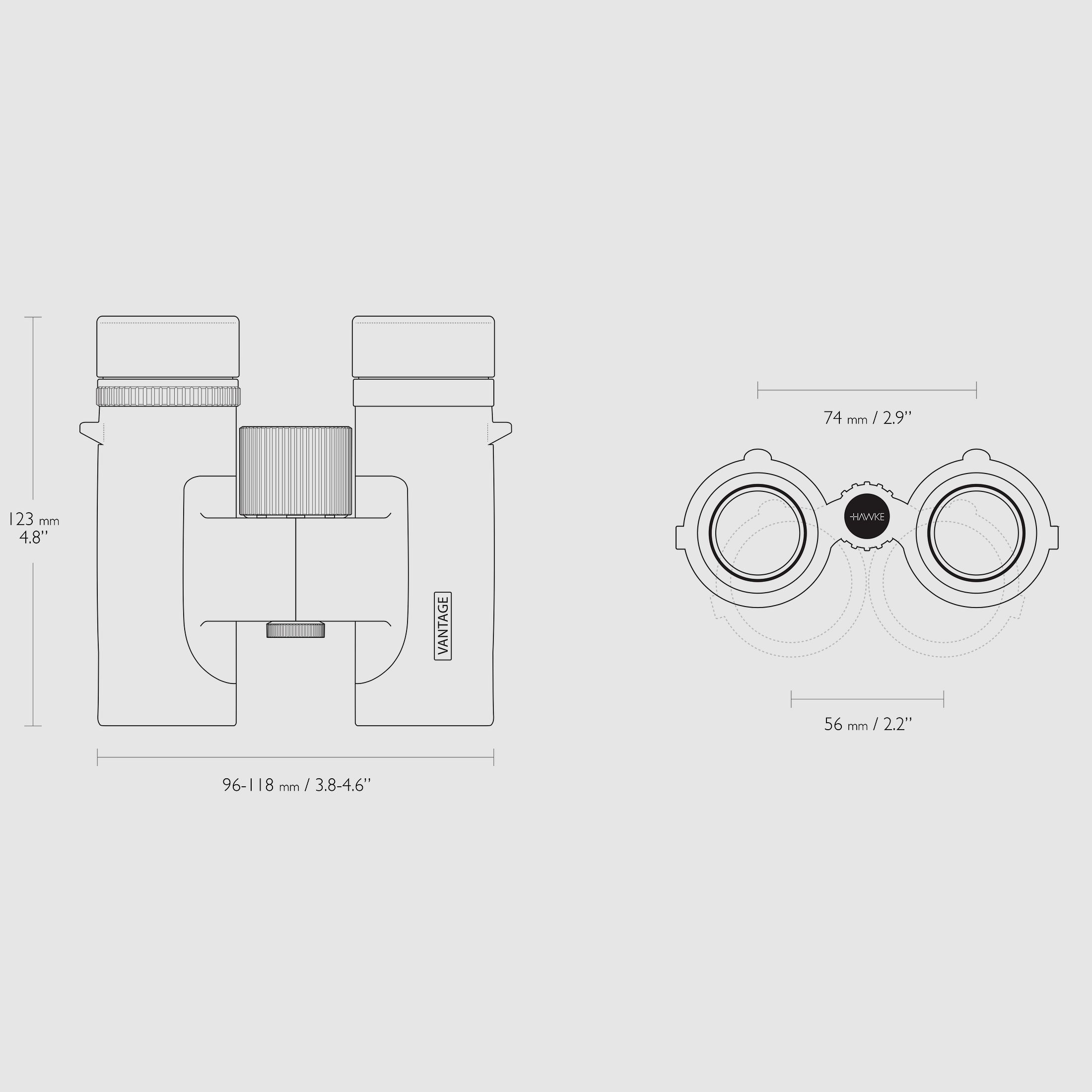 Hawke 34120 VANTAGE 8x32 PRISMÁTICO verde