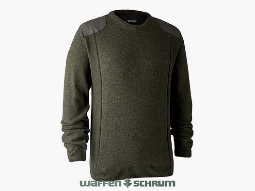Deerhunter Pullover Sheffield with O-neck Green melange
