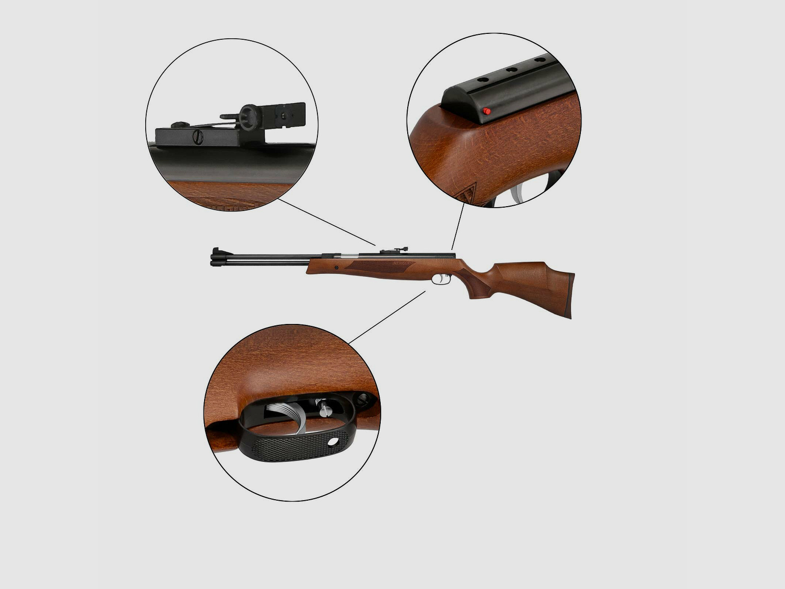 SET Luftgewehr Weihrauch HW 77 K 4,5 mm (P18) + Koffer inklusive 2 Zahlenschlösser + 1000 Diabolos