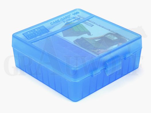 MTM Klappdeckelbox P-100-3 blau für 100 Patronen: .357 Magnum