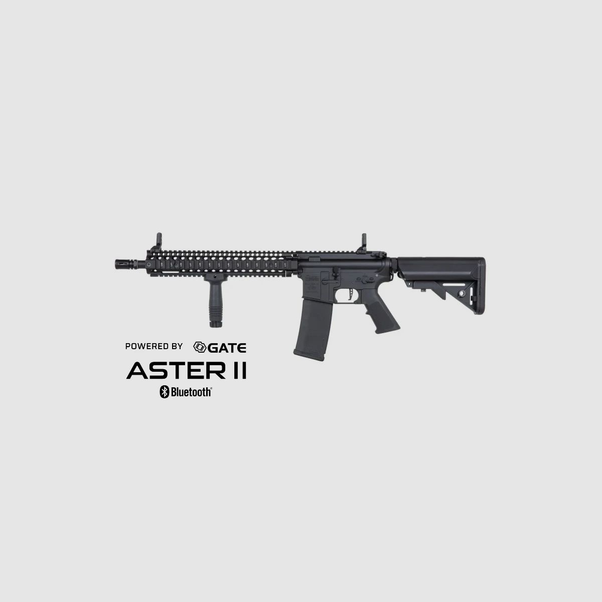 SA Daniel Defense® MK18 Block II (SA-P26 PRIME™ Aster II ETU BLDC™) Rifle Airsoft Libre a partir de 18 - Negro -F-