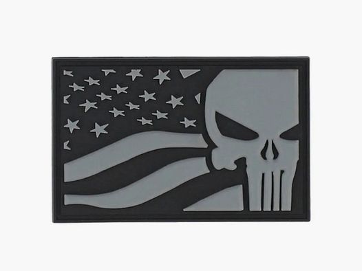 101 INC 101 Inc. 3D Patch PVC Punisher USA Flag grau