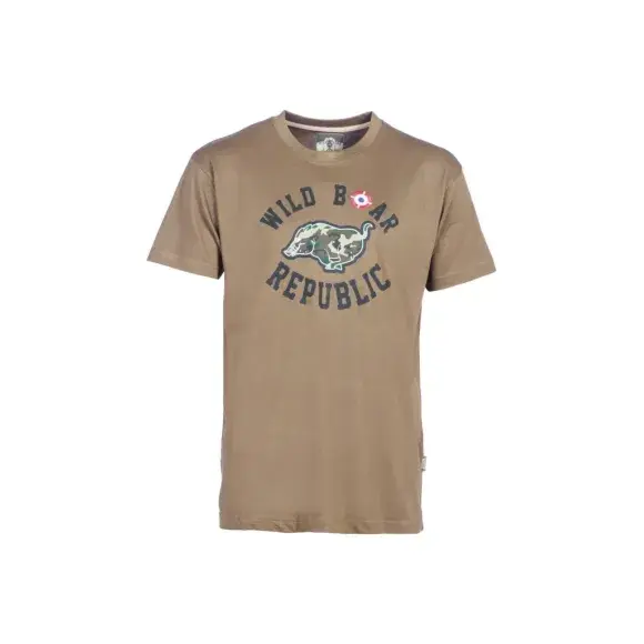 T-Shirt Herren Perkussion Wildschwein Beige