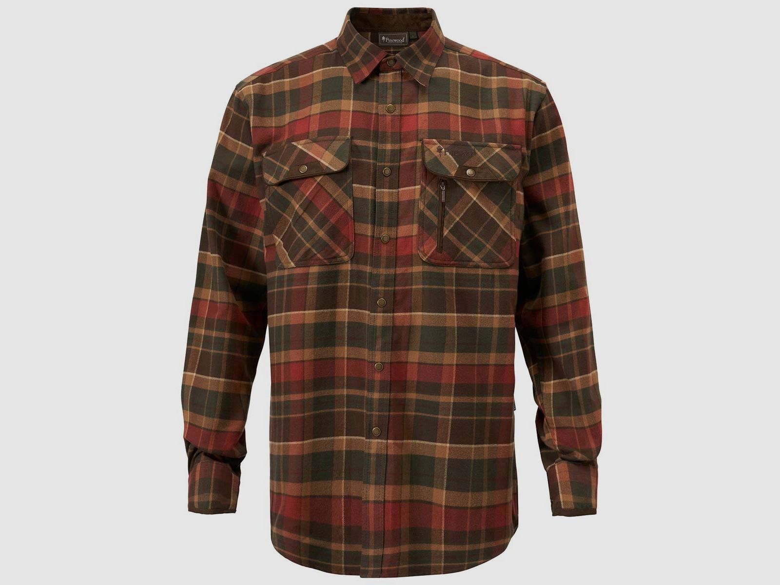 Pinewood Hemd Prestwick Exclusive D. Green/ Terracotta