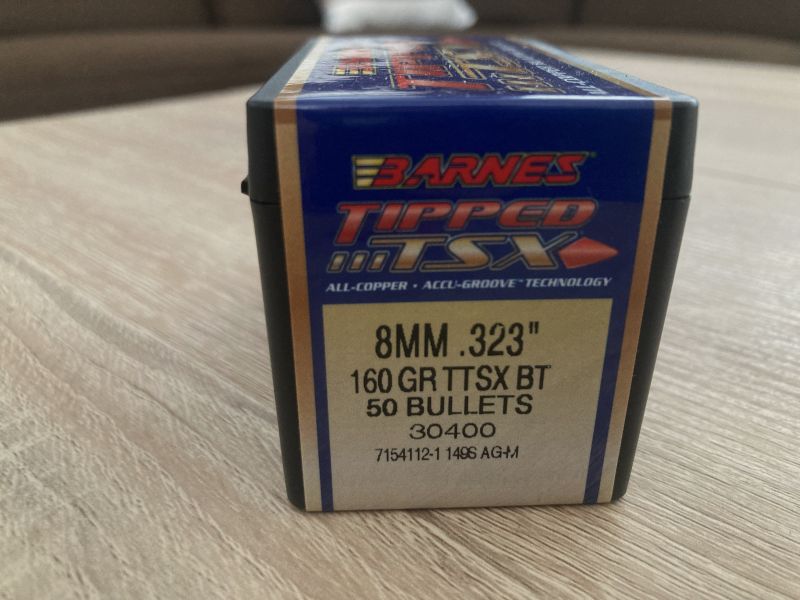 Geschosse Barnes 8mm .323" 160gr. TTSX BT (bleifrei) 31 Stk.