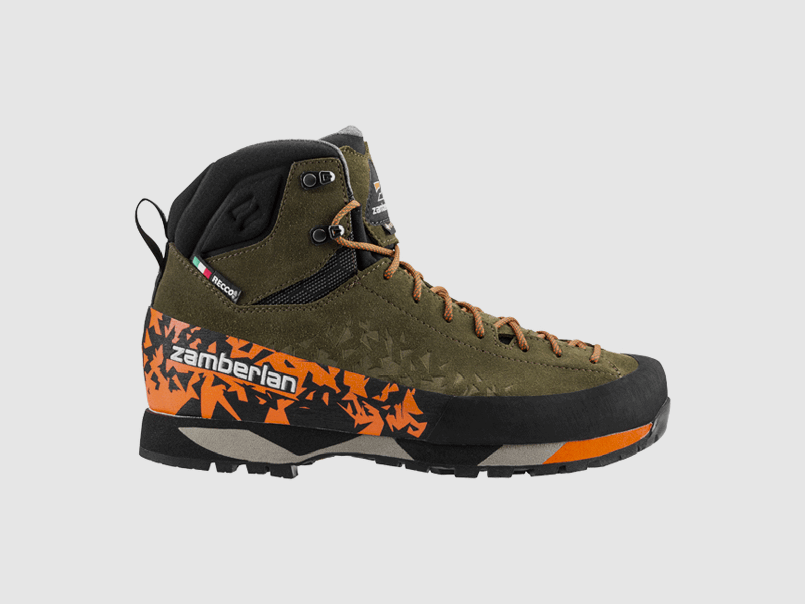 SCHOENEN – ZAMBERLAN – 226 SALATHE’ TREK GTX Donkergroen/Oranje, afbeelding 2 van 7