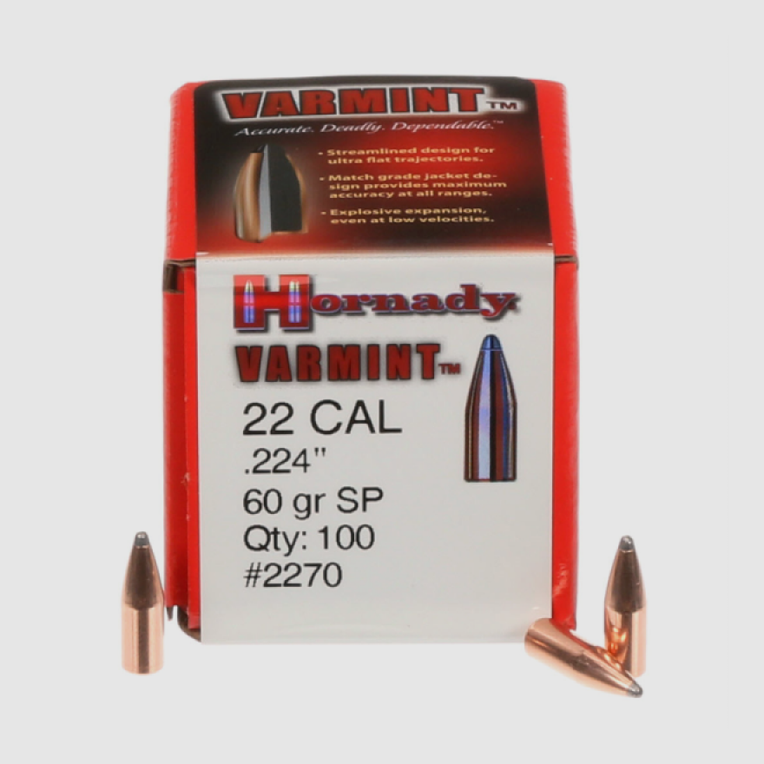 .224 Geschosse Hornady SP 60 gr VE100