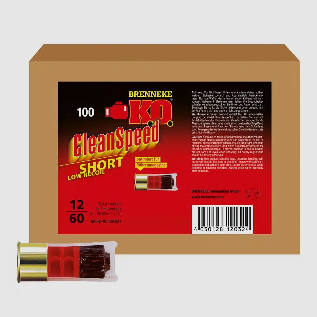Brenneke K.O. CleanSpeed Short voor herhalingsgeweren 28,4g 100 stuks in doos