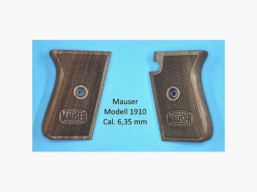 Nussbaum-Griffschalen für Pistole Mauser Modell 1910 im Cal. 6,35 mm