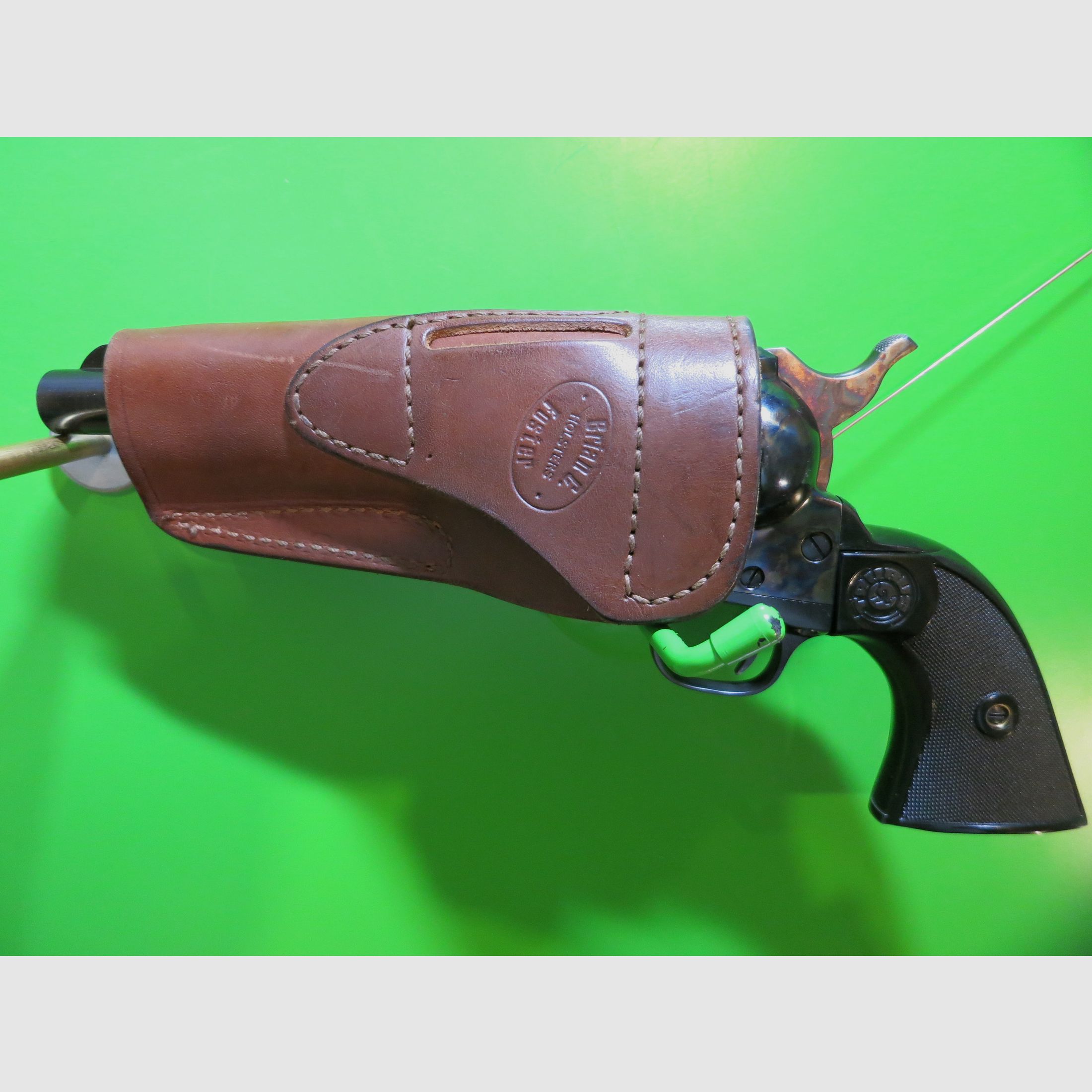 Funda de cinturón para revólver, cuero, revólver de 5,5", funda de cuero para revólver de acción simple Colt SAA clones