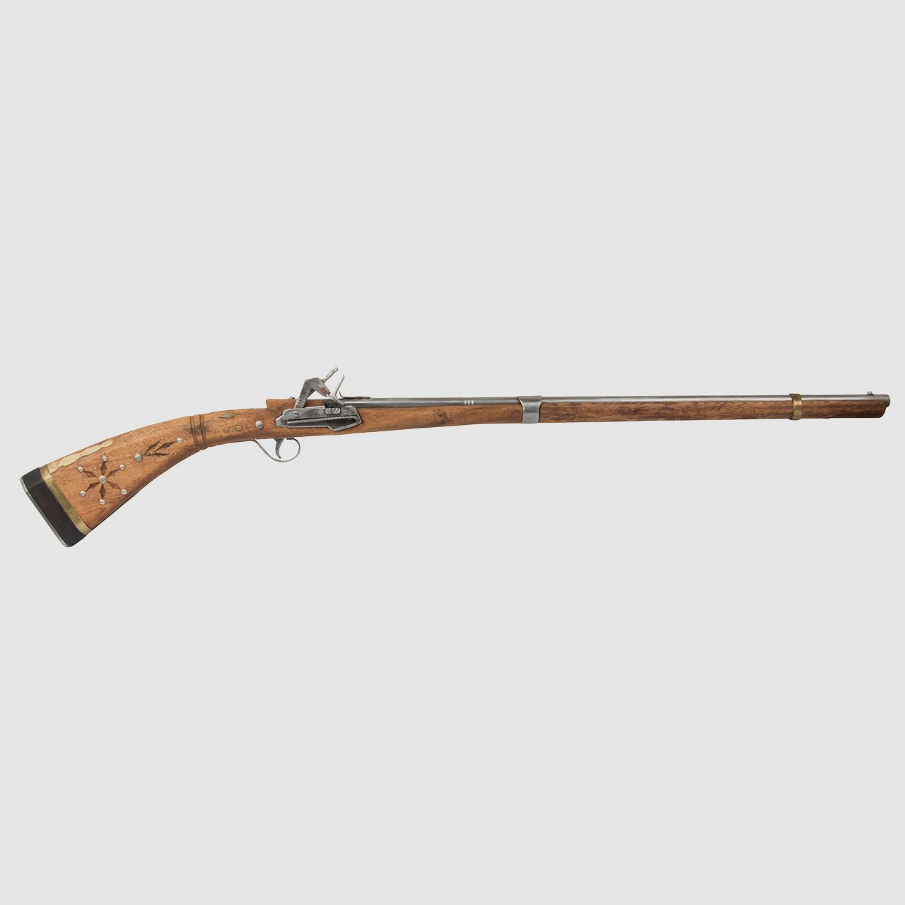 EinzelstĂĽck handgefertigtes Deko Steinschloss Vorderladergewehr TĂĽrkisches Design LĂ¤nge 130 cm