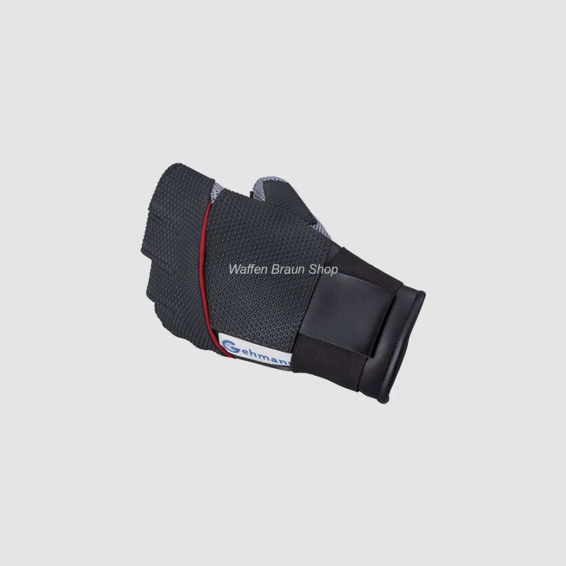 Fingerless shooting glove GrM with durable mesh fabric for optimal air circulation