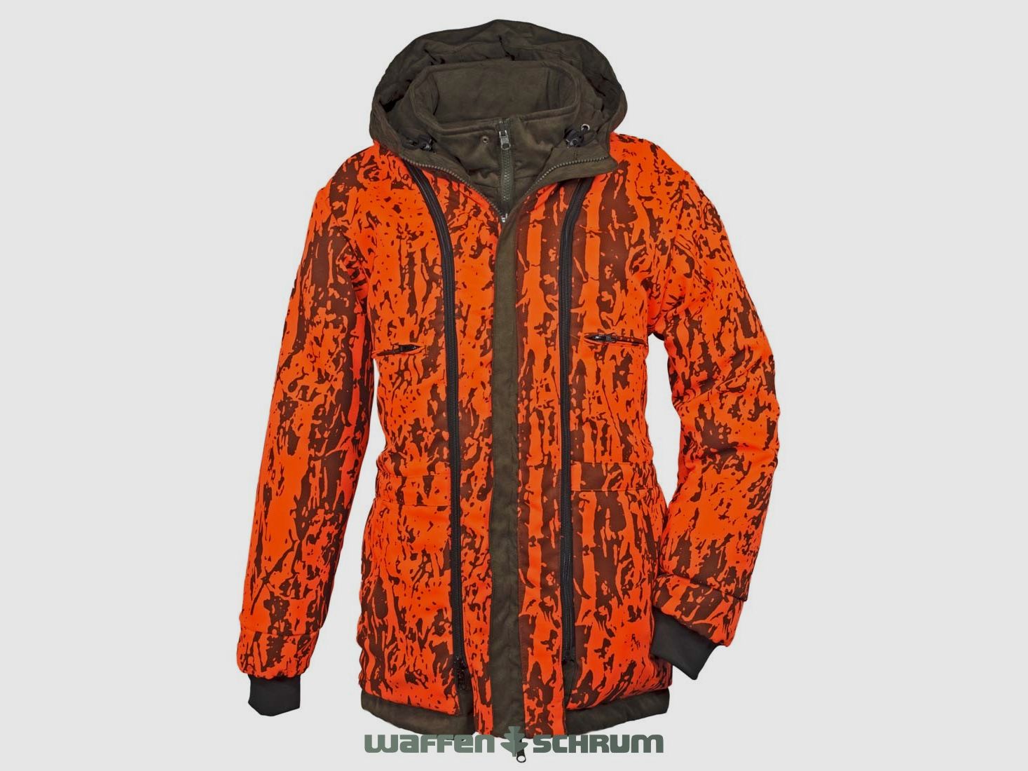 Hubertus Wendejacke Micro Camo Janus  Camo Oliv/ Orange