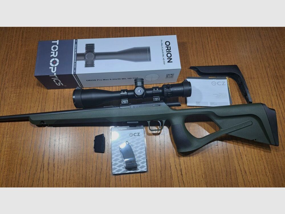 CZ KK-Repetierbüchse 457 Ergo BM mit Zielfernrohr Vector Optics SCFF-61 Orion Pro Max 6-24x50 MIL HD FFP