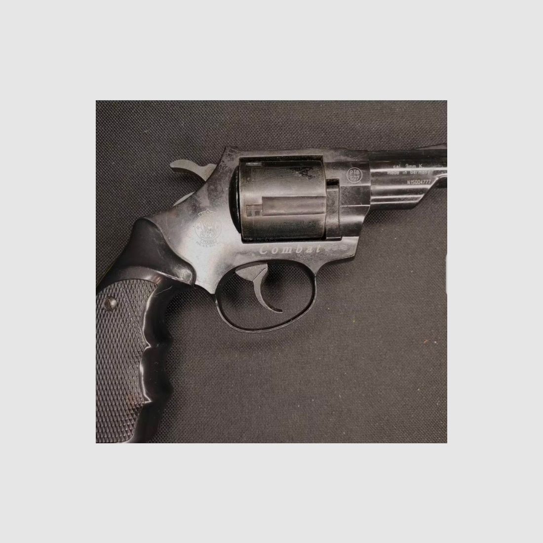 Smith & Wesson Combat blank firing revolver caliber 9mm R.K. blued (PTB 607) S&W Special Combat
