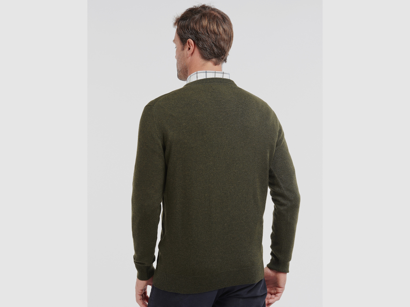 BARBOUR Essential Lambswool V Ausschnitt Seaweed Green