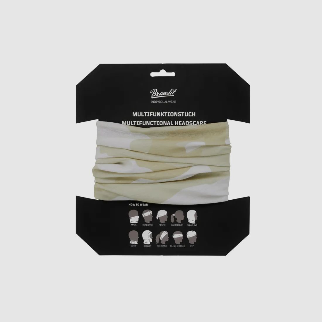 Multifunctional cloth (tube scarf) for head, face, neck - One size - Sandstorm