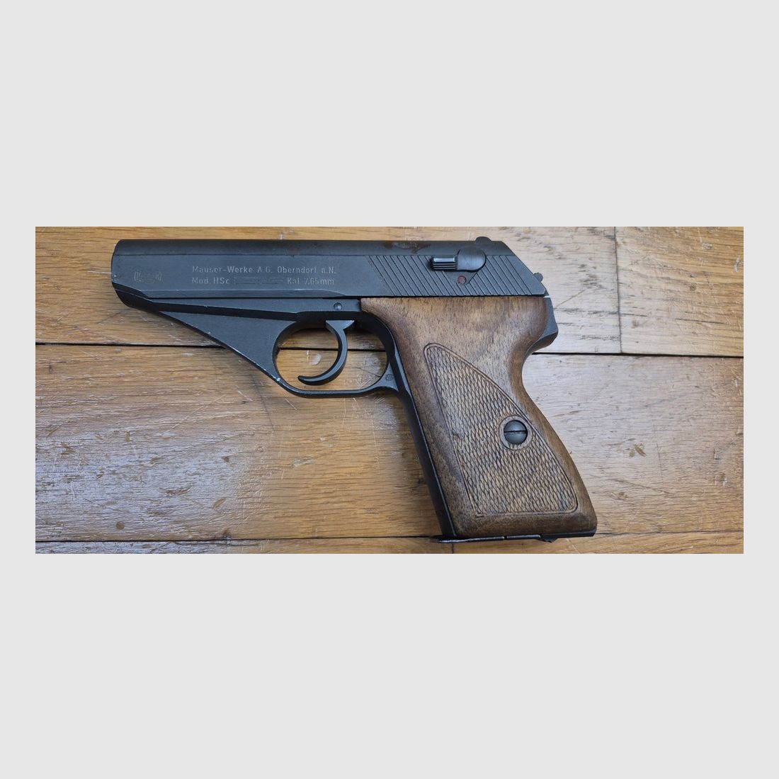 Schöner Mauser Pistol Modell HSC – Seltene Mauser-Herstellung unter französischer Besatzung („frühes Modell“) – In 7,65mm und acht Schuss – Stück von 1945 – Guter ästhetischer und mechanischer Zustand – Ausgezeichneter Lauf – TBE+, Bild 13 von 19