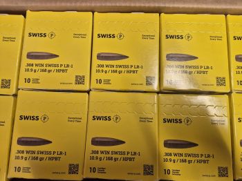 SWISS P .308 Win. LR-1 10.9g 168grs Match 10 shots