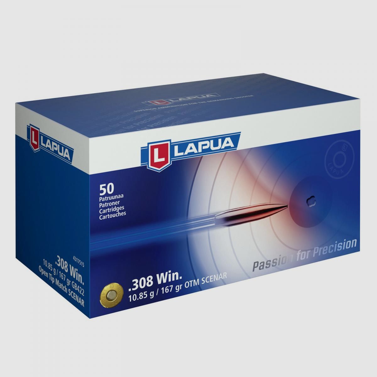 Lapua .308 Win. 167GR Scenar 50 Patronen, Bild 1 von 2
