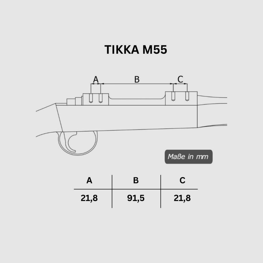 Rifle Doc Picatinny Weaver STAHL Schiene für TIKKA M55