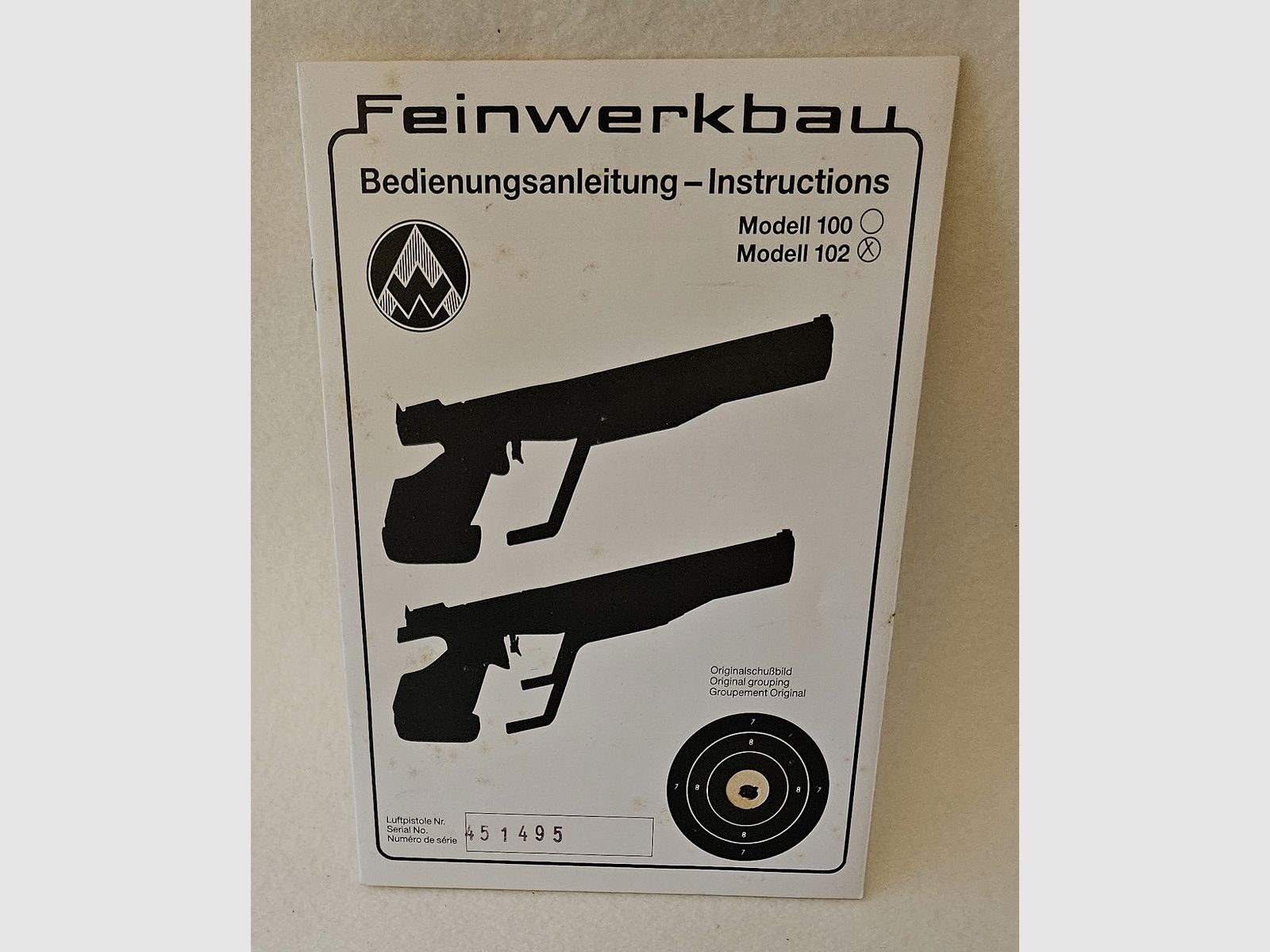 Wiatrówki Feinwerkbau Mod. 102, zdjęcie 8 z 8