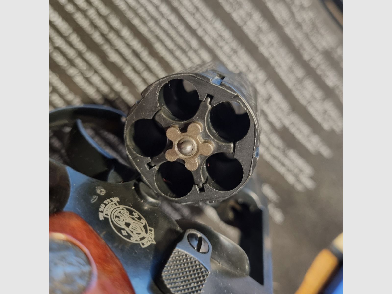 Revolver Smith & Wesson Chiefs Special de Reck, plaquettes de crosse en bois calibre 9 mm R.K., revolver pour dames, avec étui en cuir, PTB 503, ancien modèle