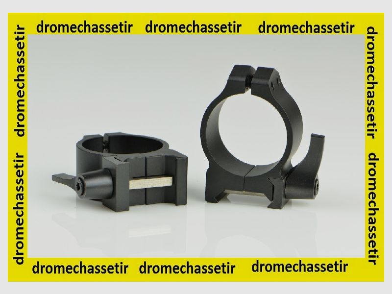 collier quick detach Warne, diametre 30mm, bas, Noir matte