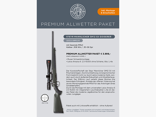 Steyr Mannlicher SM12 SX Goiserer + Leica + ... - Jungjägerpaket