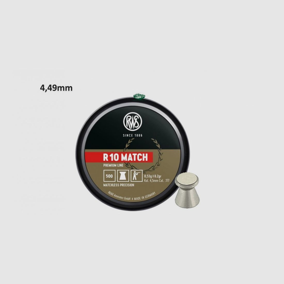 RWS Bullets R10 MATCH cal. 4.49mm 0.53gr