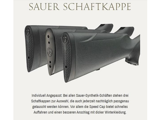 SAUER Schaftzubehör Schaftkappe 35mm (stark) f. 100/101/303/505  LOP=38,5cm