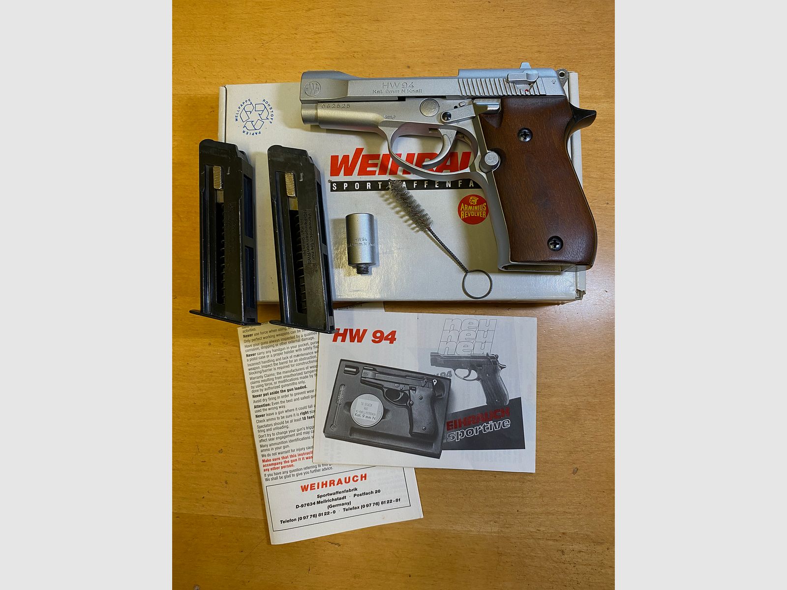 WEIHRAUCH HW94 Edelstahl-Look, Holz PTB 634