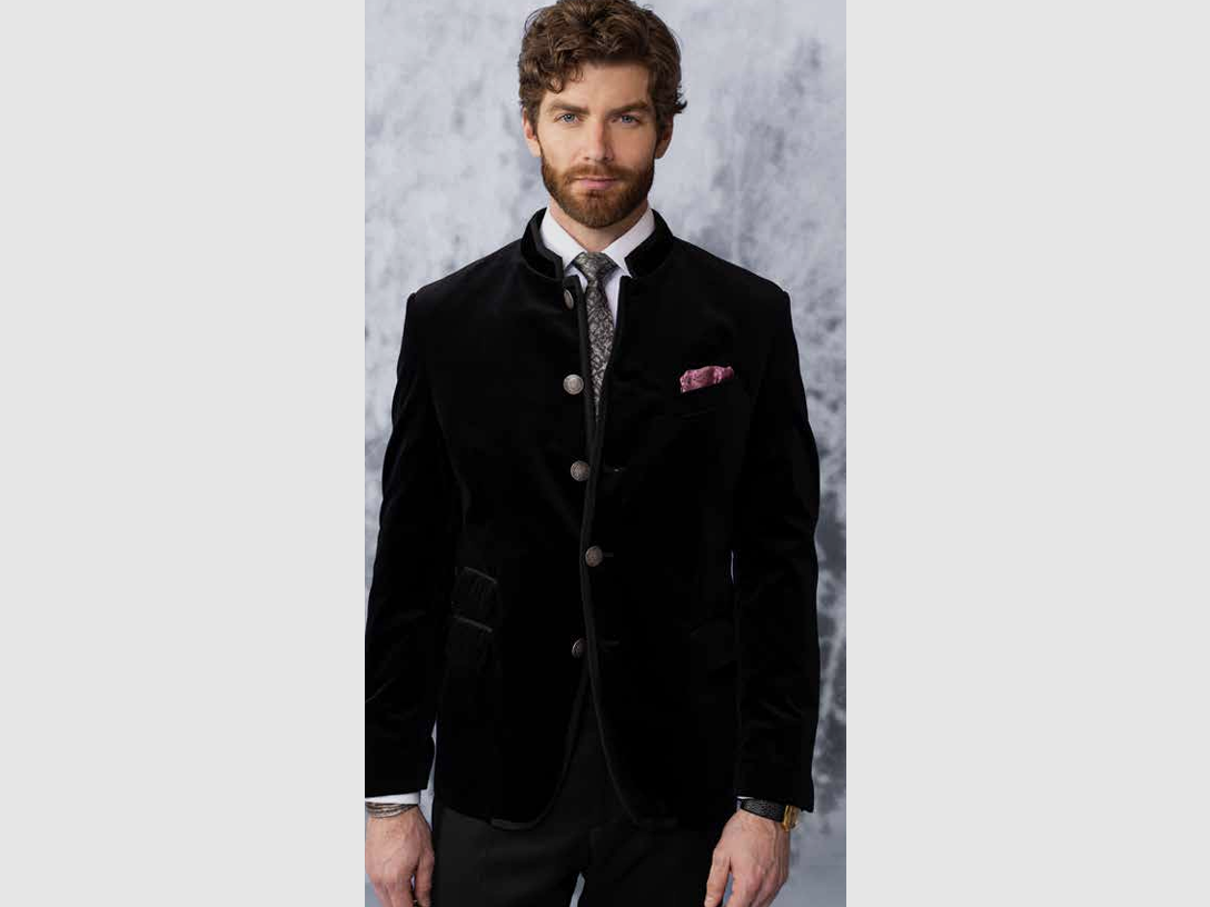 Habsburg Chaqueta de Terciopelo Konrad en Negro, imagen 1 de 4