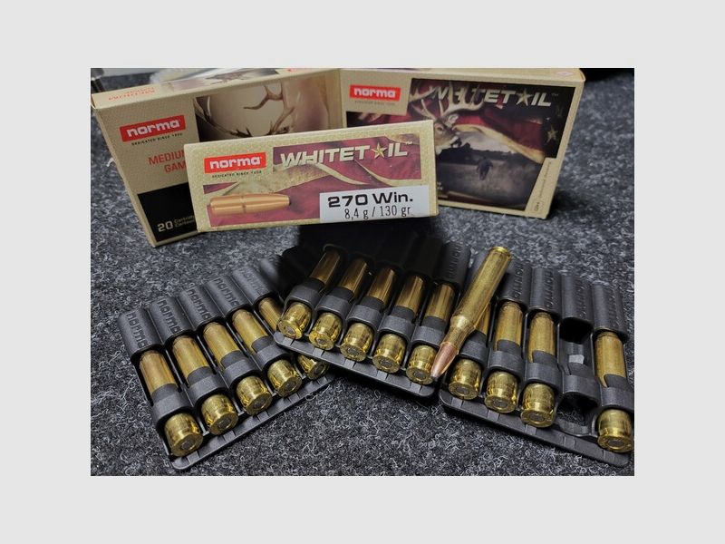 Jagdkugelpatronen .270 Win Norma White Tail 130grs je 20 Stück