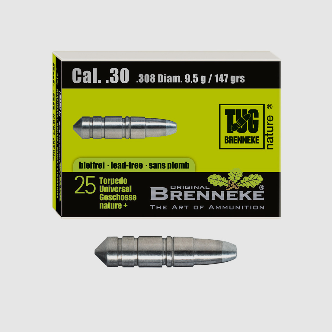 Brenneke Geschoss .30 (.308) TUG nature+ 9,5g / 147grs 25 Stück