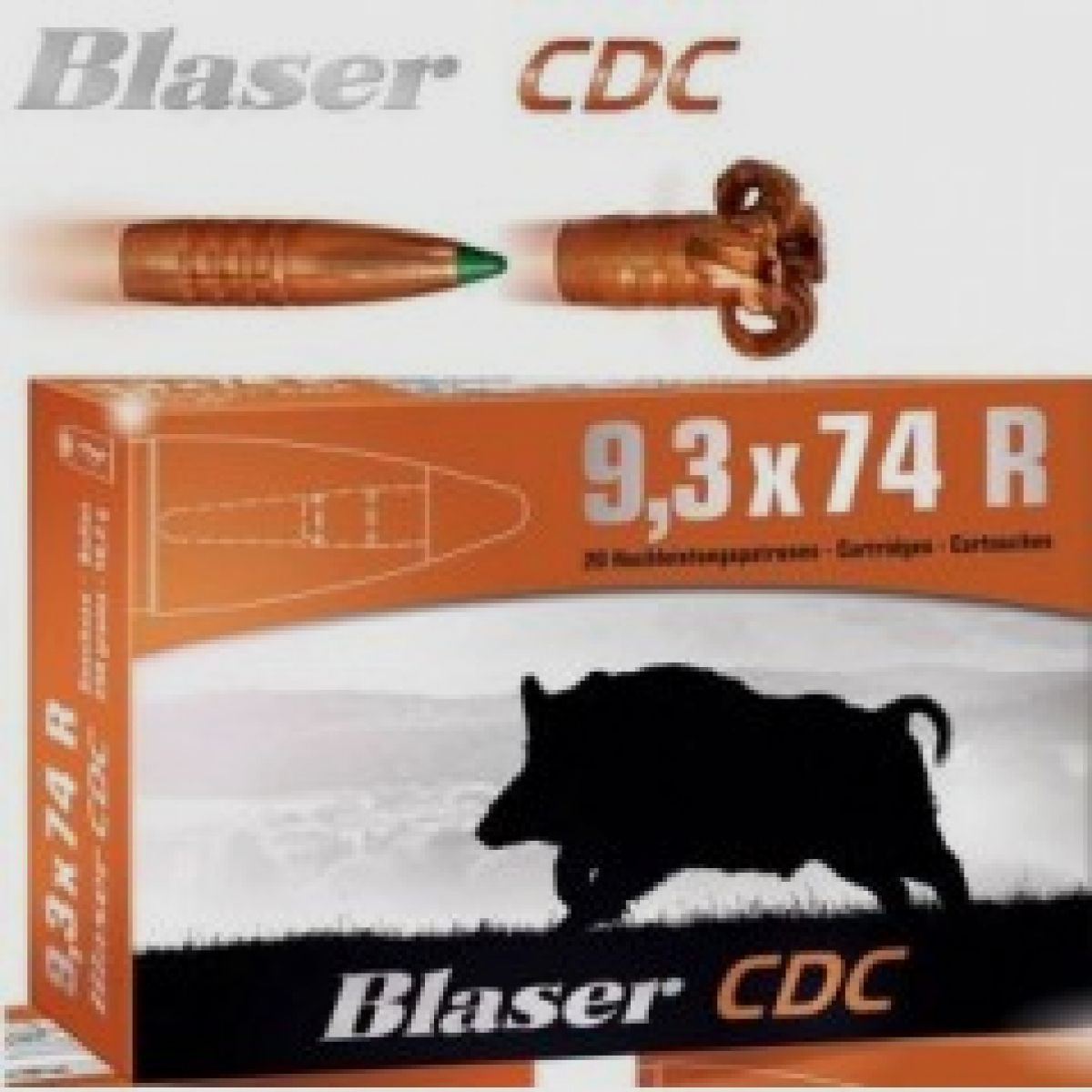 9,3×74 R CDC 16,2g / 250grs