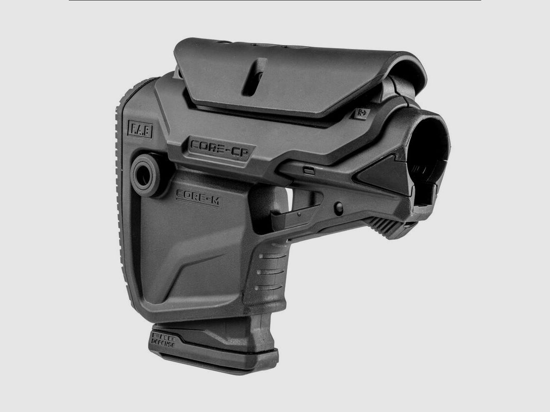FAB Defense GL-Core M CP stock AR15 / M16 / M4 with 10-round reserve magazine and adjustable cheek rest