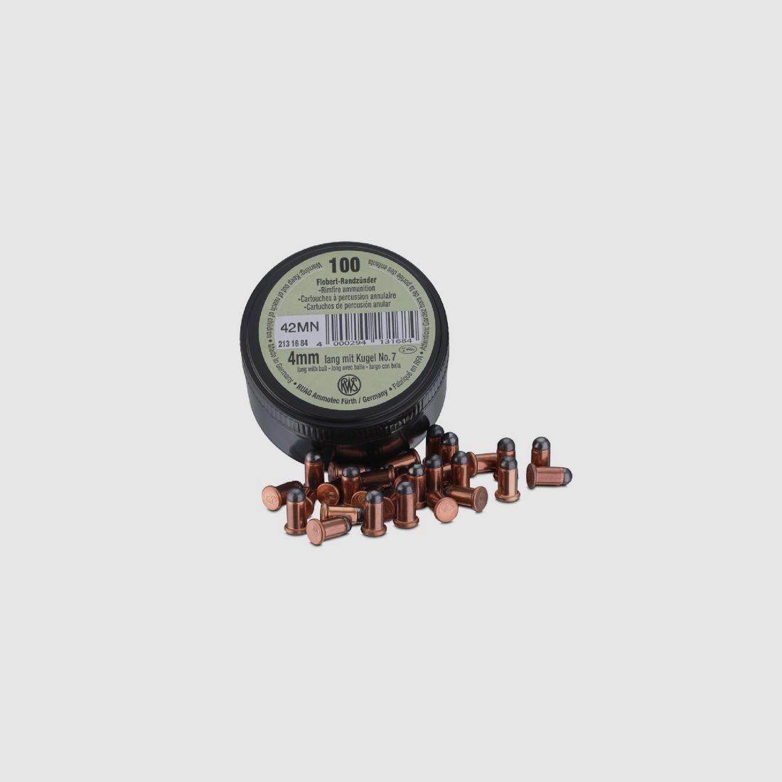 RWS Rimfire 4mm long with bullet – 100 pack