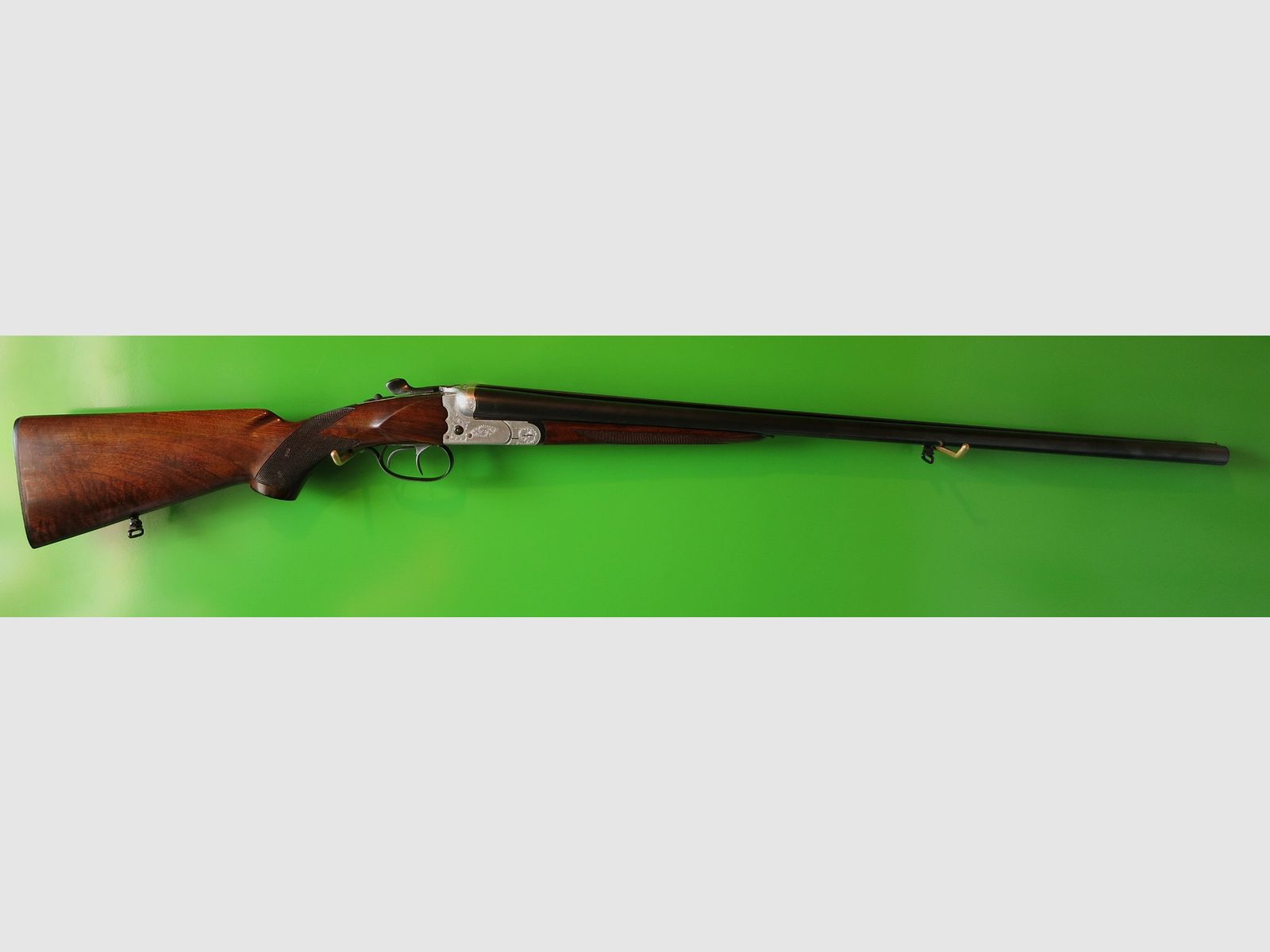 AyA, Aguirre y Aranzabal, Modell 107 "Milan" Doppelflinte/Querflinte Kal. 16/70, Gravur   #20-