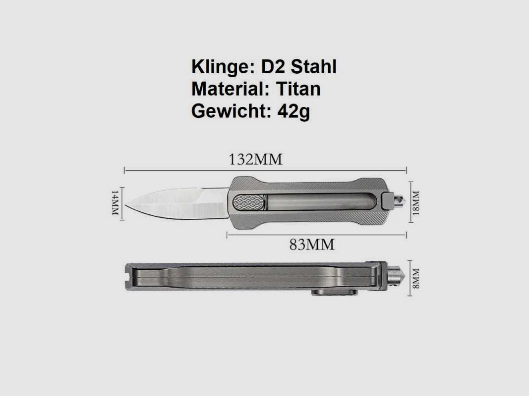 Baltic Steel Slike Titan OTF D2 Stahl Taktisches Messer Spearpoint Griff mit Glasbrecher