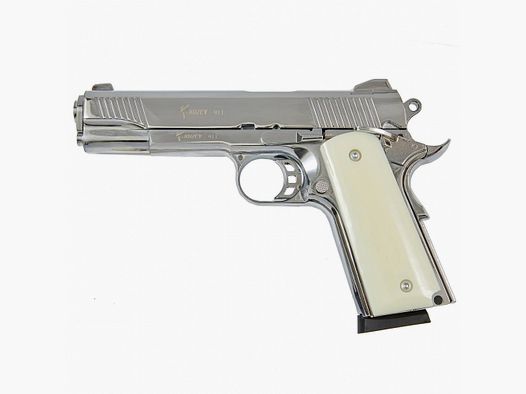 KUZEY 1911 Shiny Chrome 9 mm P.A.K. – Compact 1911 Style – EU-wide shipping
