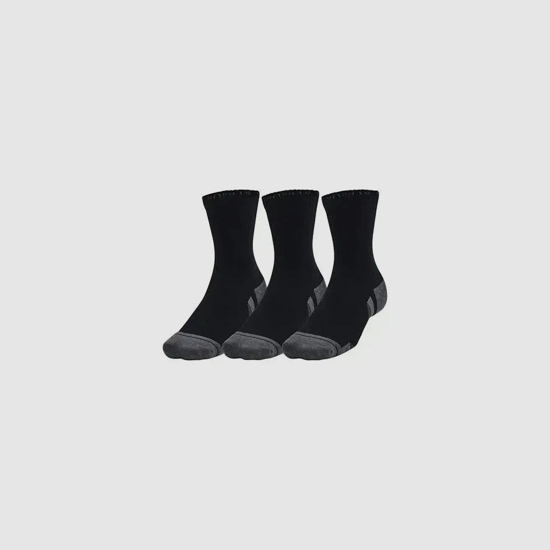 Under Armour Mid Crew Socks Cotton 3-Pack - Black / 48-50.5