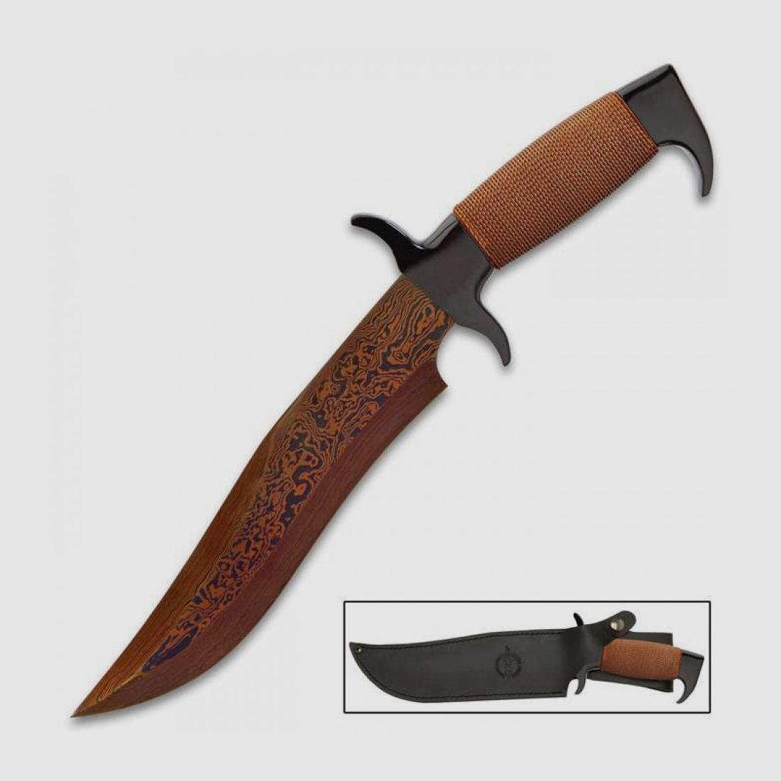 Hellfyre Highlander Bowie knife with sheath