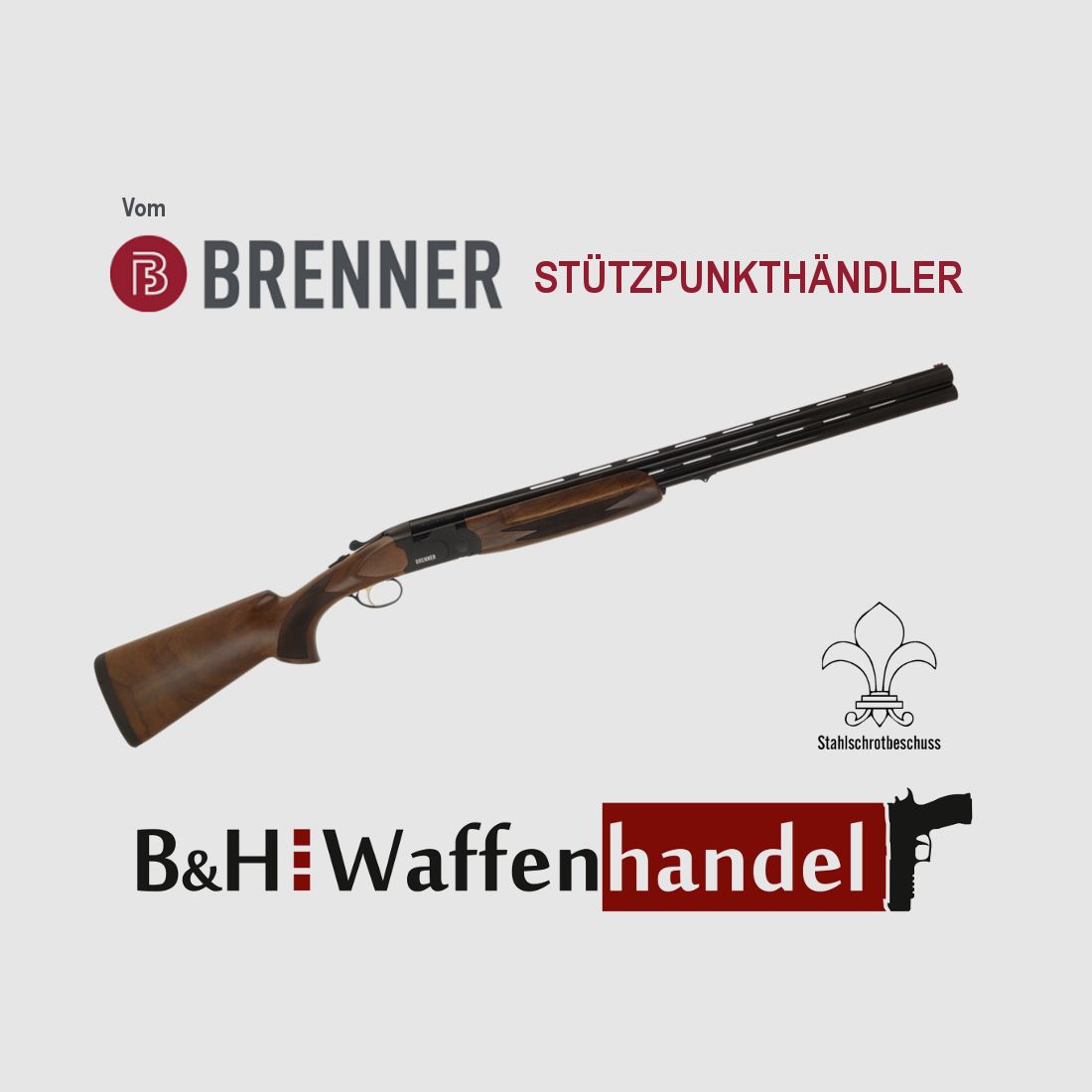 Neuwaffe, auf Lager: Bockflinte Brenner BF18 Black LL71cm 12/76 Stahlschrotbeschuss Bockdoppelflinte schwarz (Art.Nr.: BRE06-0010) Finanzierung möglich!