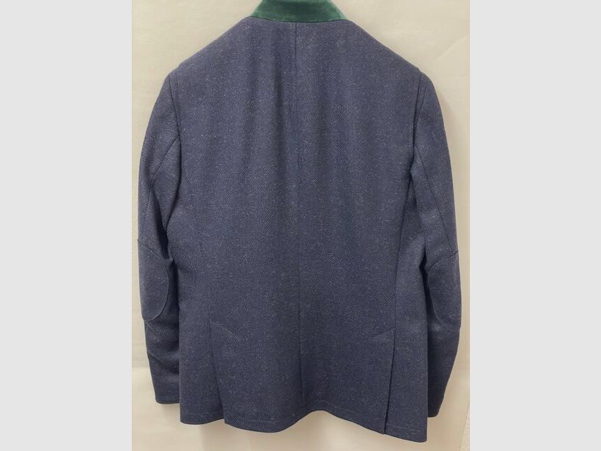 Maximilian giacca in lana Shetland Mils in blu scuro/verde, immagine 2 di 2